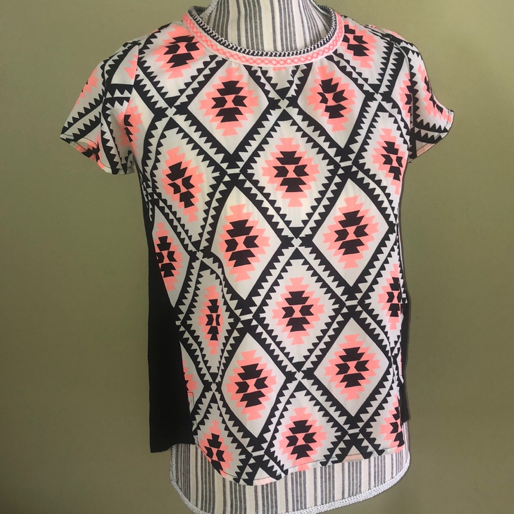 Aztec print short sleeve shirt